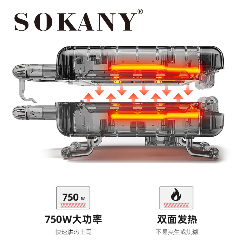 Cross-border sokany802 Sandwich machine, White sandwich machine, morning machine, Bread machine, Panini Application Scenario