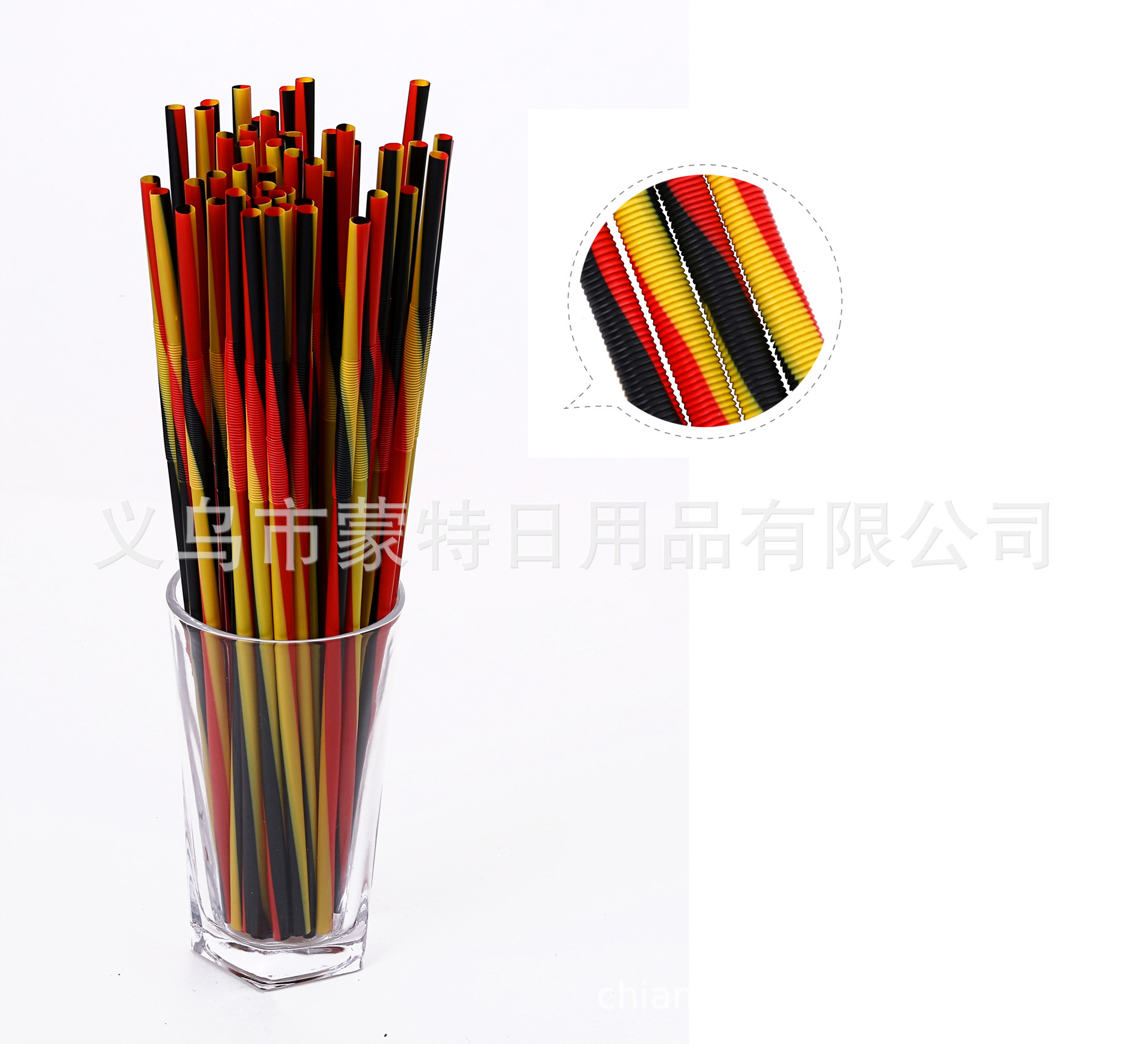 Yiwu Mont Color Transparent Two-Color Monochrome Pp Material Plastic Environmental Protection Art Magic Party Straw details Picture