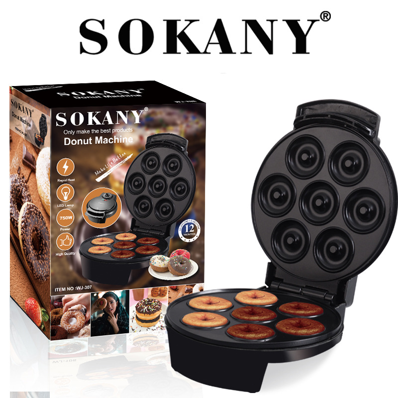 sokany307家用甜甜圈机全自动电饼铛迷你小型烘焙儿童蛋糕机