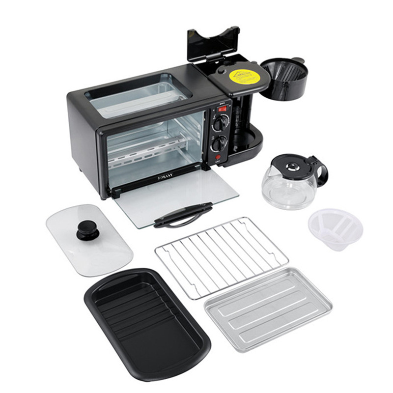 Cross-border SOKANY145 multi-functional three-in-one automatic breakfast Machine, Toast, bread, Egg and Coffee machine Item Picture
