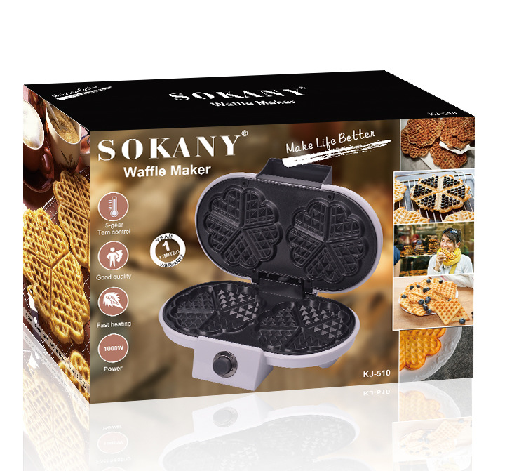 Cross-border sokany510 Household double-sided heating waffle machine, egg roll machine, egg waffle muffin machine, cake machine Specification image