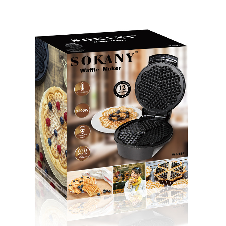 Cross-border sokany152 electric griddle, household double-sided heating waffle machine, muffin machine, cake machine, fully automatic Application Scenario