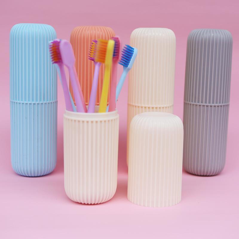 Douyin's same style macaron toothbrush set for adults, 8-piece soft bristles, travel set, portable, OEM customized Item Picture