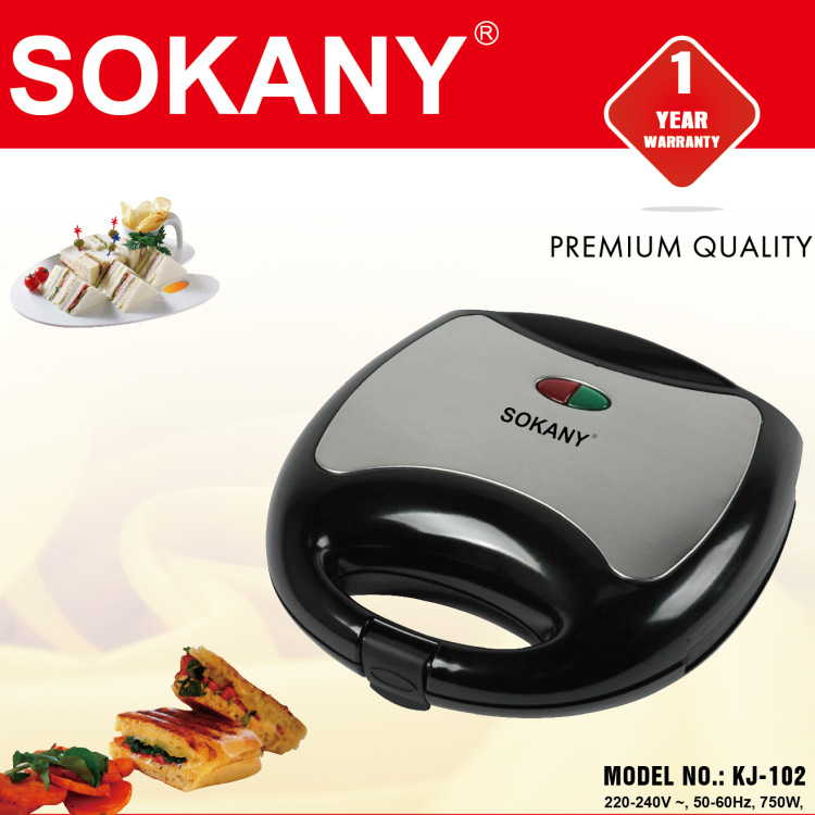 Cross-border bestseller sokany102 Luxury stainless steel triangular home sandwich toaster and sandwich toaster details Picture