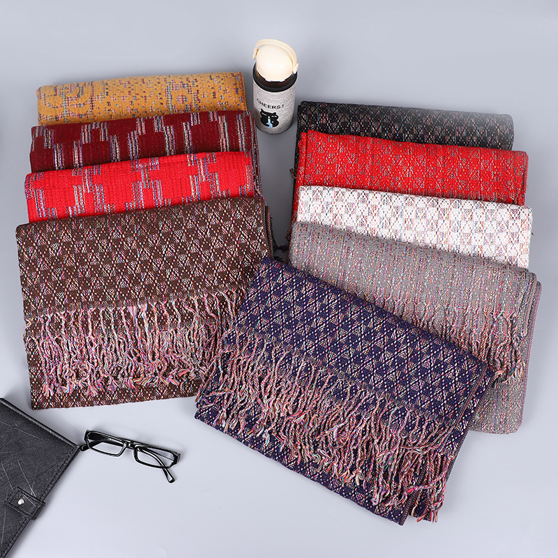 加厚款围巾冬季仿羊绒长方形欧美妈妈百搭时尚绒绒保暖围脖女爆款