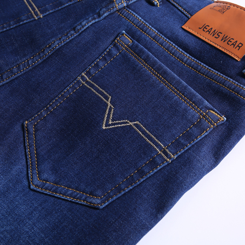 Autumn and winter jeans, men's slim-fit straight jeans, men's thickened fleece stretch pants, trendy Application Scenario