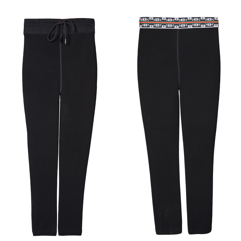 One-piece consignment service for Ms. Yan's small black pants, casual and fitted long pants with flexed and thickened fabric, black wide leg type, black belt opening with letters, one-piece consignment service Item Picture