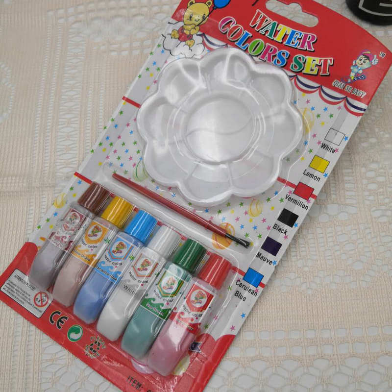 Manufacturers direct sales 6-tone color plate children's painting basic supplies pigment plate watercolor oil painting art plum plate thumbnail