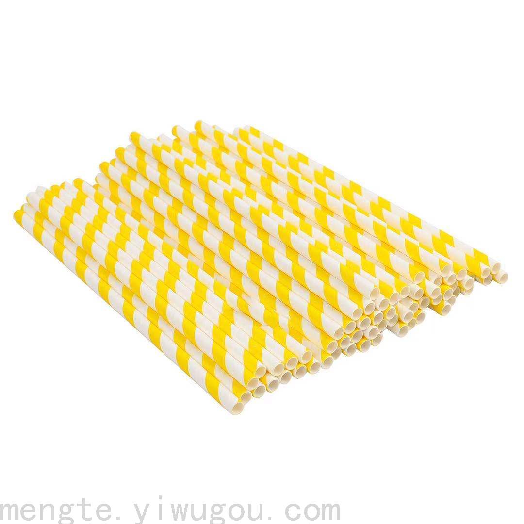 Paper Straw Environmentally Friendly Straw Degradable Straw Yiwu Paper Straw Milk Tea Straw Party Straw Color Straw