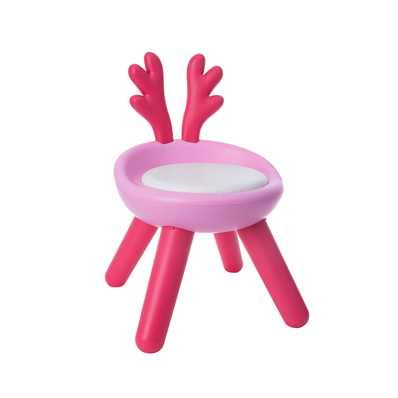 Children's bench backrest chair, practical rounded corner animal stool, suitable children's stool, plastic antler stool, fashionable bath stool Item Picture