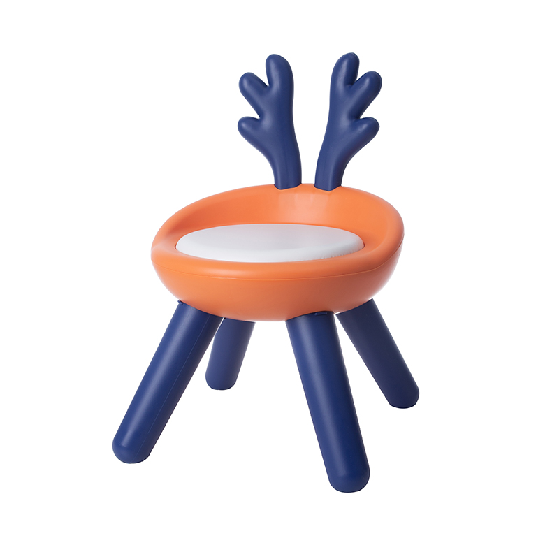 Children's bench backrest chair, practical rounded corner animal stool, suitable children's stool, plastic antler stool, fashionable bath stool Specification image