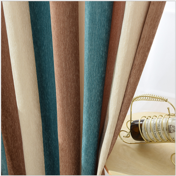 Factory direct sales of double-sided thickened Chenier soundproof and heat-insulating solid color simple bedroom curtains details Picture