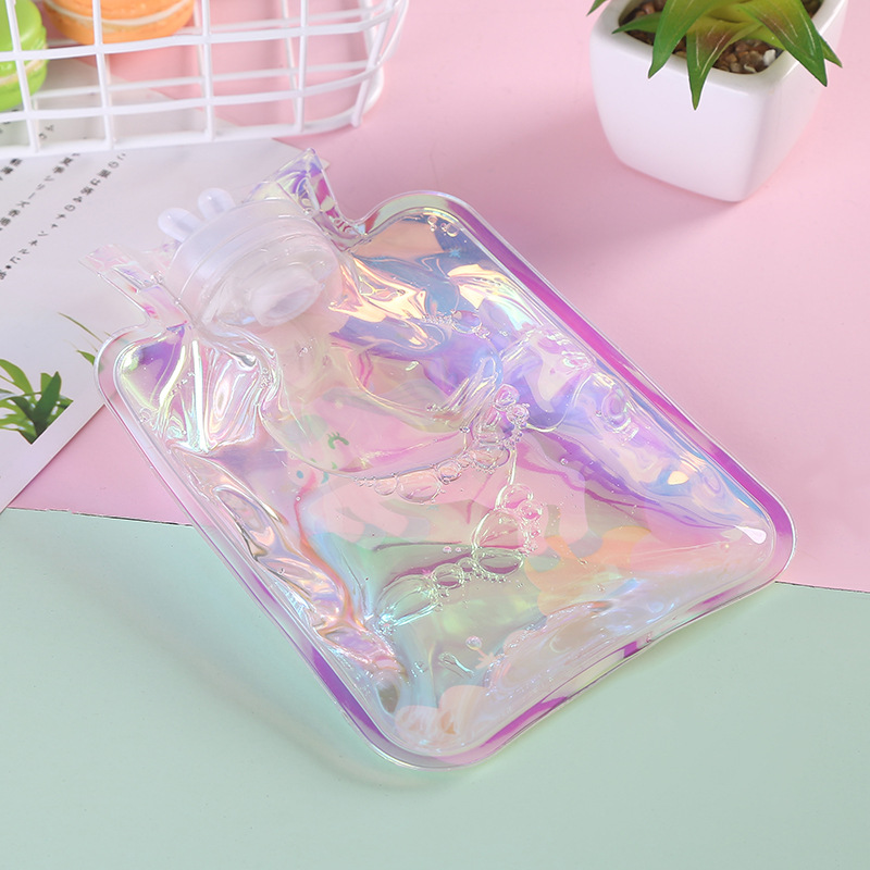 Internet-famous laser hot water bag, colorful transparent cartoon mini hand warmer, girl's portable student water heater Specification image