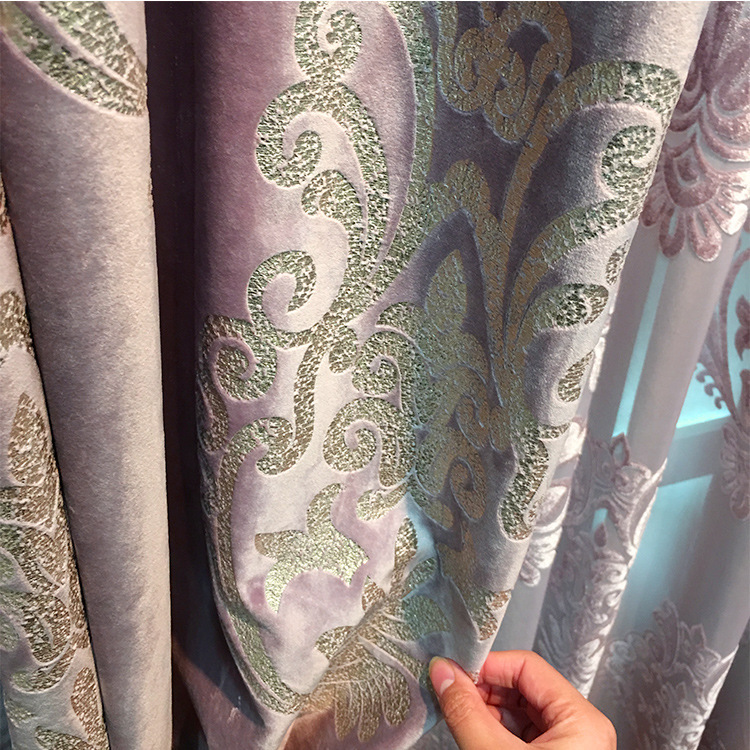 European French-style high-end luxury velvet gilded blackout curtain fabric Application Scenario