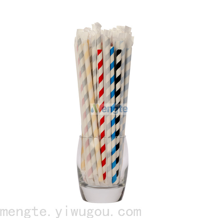 Yiwu Paper Straw Yiwu Environmental Straw Yiwu Degradable Straw Solid Color Straw Paper Wrapped Straw Item Picture