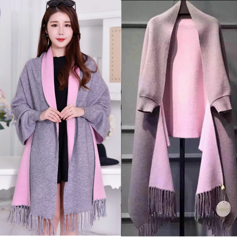 Shawl women's scarf dual-use autumn and winter thickening warm 2020 cape cape type coat versatile winter matching
