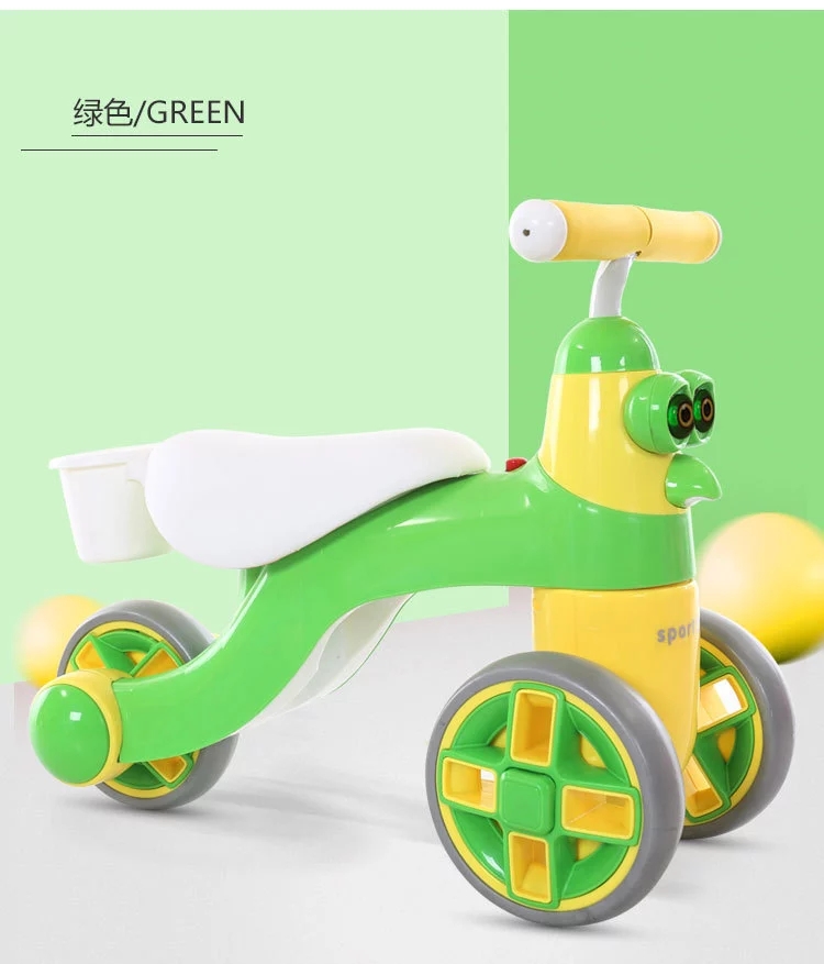 Children's balance scooters without pedals, infant sliding baby walkers, birthday gifts for 1-3 years old babies, sliding walkers Specification drawing