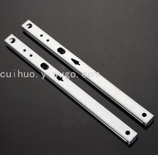 17mm two-section drawer slide rail steel ball double-pull side-mounted guide rail, silent mini bidirectional, 0.8mm thick