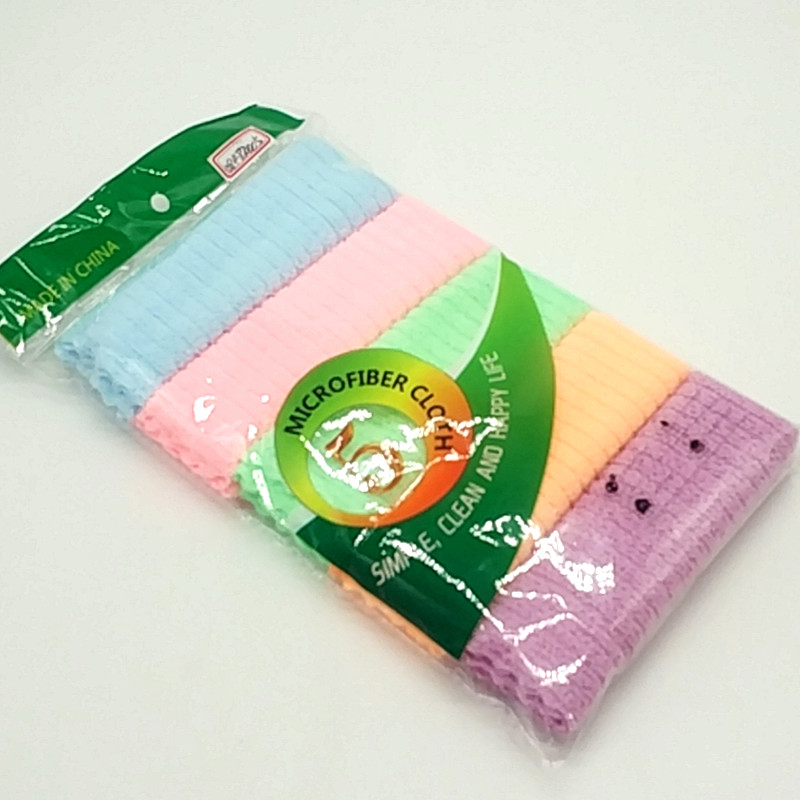 Sunshine Department Store's 30*30cm bag of 5 microfiber multi-color dishcloths, absorbent and non-stick to oil details Picture