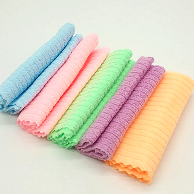 Sunshine Department Store's 30*30cm bag of 5 microfiber multi-color dishcloths, absorbent and non-stick to oil Specification image