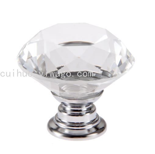 Transparente color diamante cristal tirador de un solo agujero gabinete cajón puerta de armario pequeña manija europa y américa Item Picture