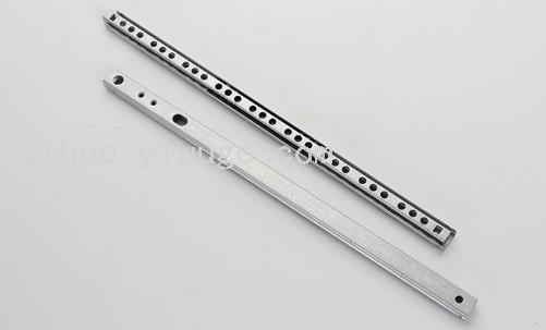 17mm two-section drawer slide rail steel ball double-pull side-mounted guide rail, silent mini bidirectional, 0.8mm thick Specification image