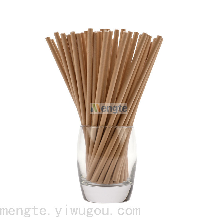 Degradable Straw Straw Wood Straw Straw Brown Paper Straw Straw Brown Paper Straw Straw Environmental Straw Hotel Catering Pie Supplies details Picture