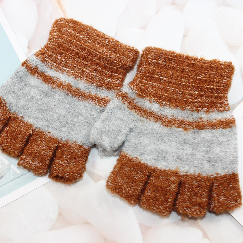 Autumn And Winter Children 2-7 Years Old Half Finger Wool Gloves Students Write Warm Knitted Gloves Ground Stall Cold Gloves Specification drawing