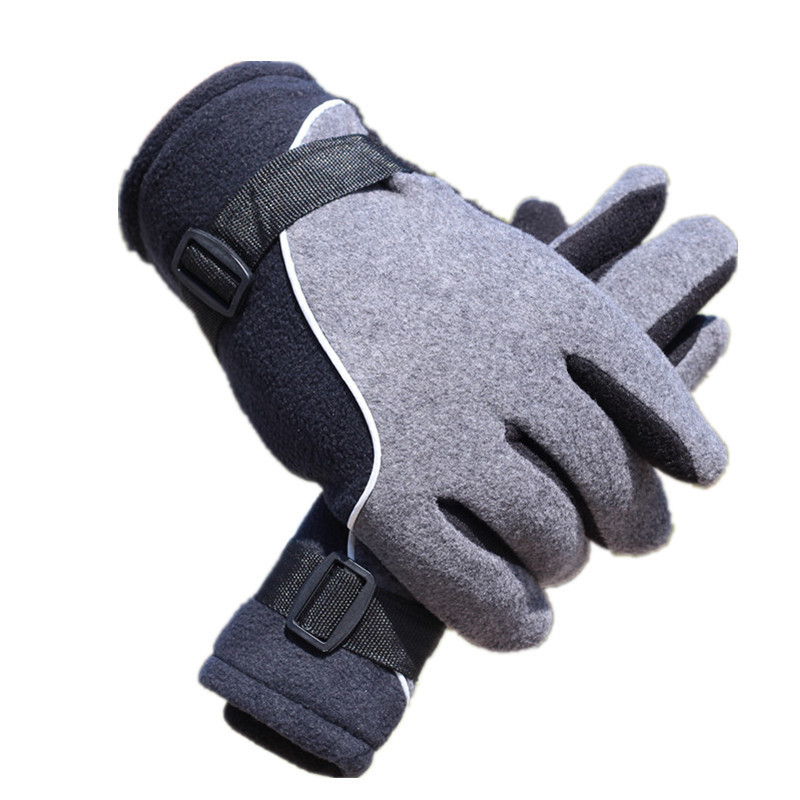 Autumn And Winter New Men's Fleece Warm Gloves New Windproof Fleece Motorcycle Cold Gloves Wholesale Item Picture