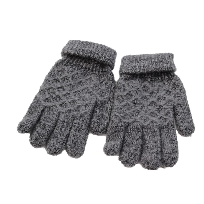 Autumn And Winter Warm Men's New Gloves Motorcycle Plus Fleece Cold Proof Solid Color Wool Gloves Manufacturers Knit Gloves Item Picture