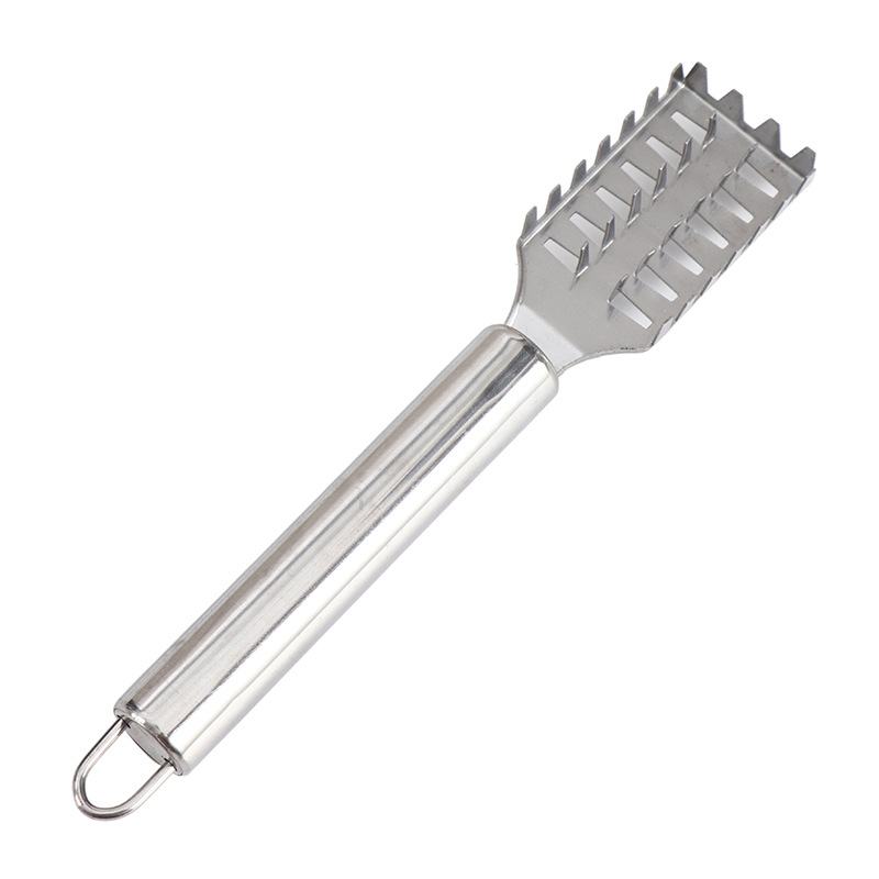 Kitchen small tools: stainless steel fish scale planer, stainless steel fish killing brush, fish scale scraper, descaling knife, brush Item Picture