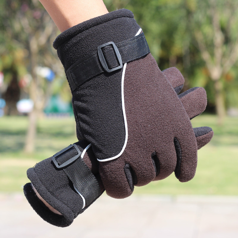 Autumn And Winter New Men's Fleece Warm Gloves New Windproof Fleece Motorcycle Cold Gloves Wholesale details Picture