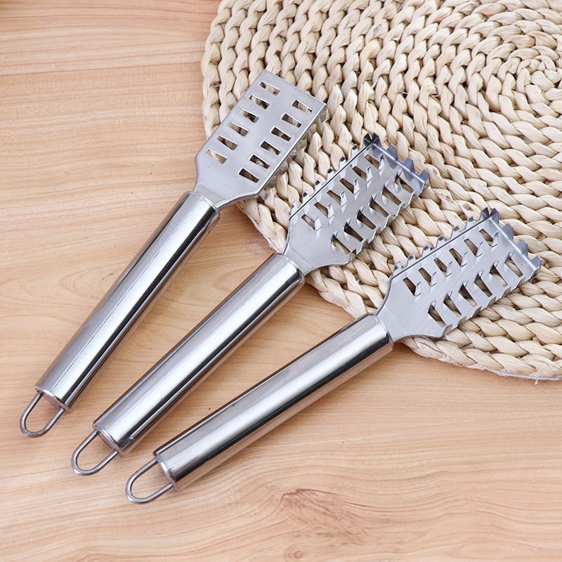 Kitchen small tools: stainless steel fish scale planer, stainless steel fish killing brush, fish scale scraper, descaling knife, brush