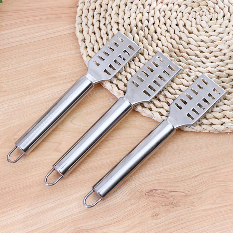 Kitchen small tools: stainless steel fish scale planer, stainless steel fish killing brush, fish scale scraper, descaling knife, brush details Picture