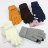 Wholesale of new men's and women's fleece gloves, autumn and winter cold-proof and warm knitted gloves, touch screen woolen gloves Specification image