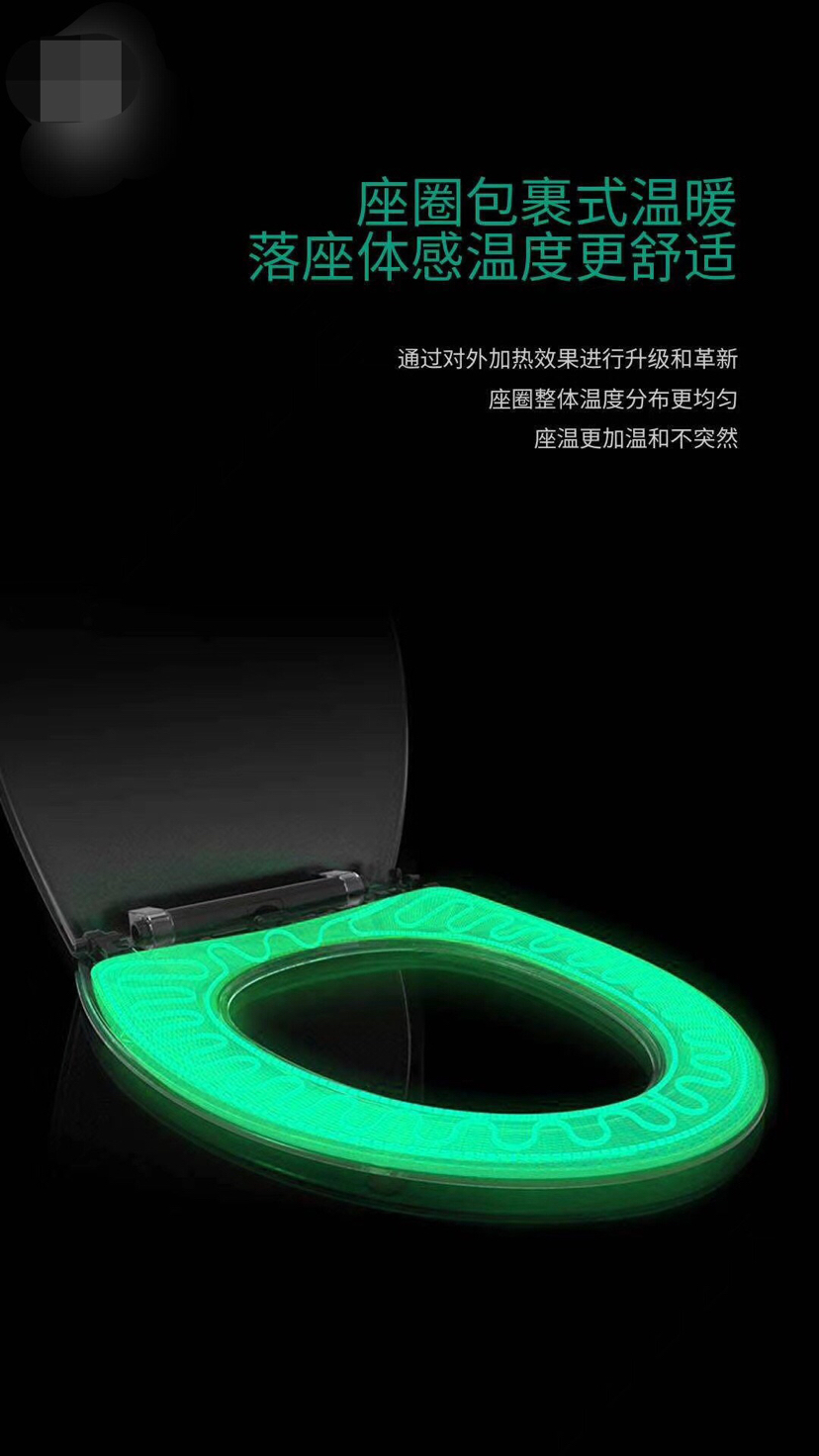 Constant-temperature heating toilet seat cover, brand new material PP cover plate, slow-lowering quick-release stainless steel accessories, easy-to-remove cover plate Application Scenario