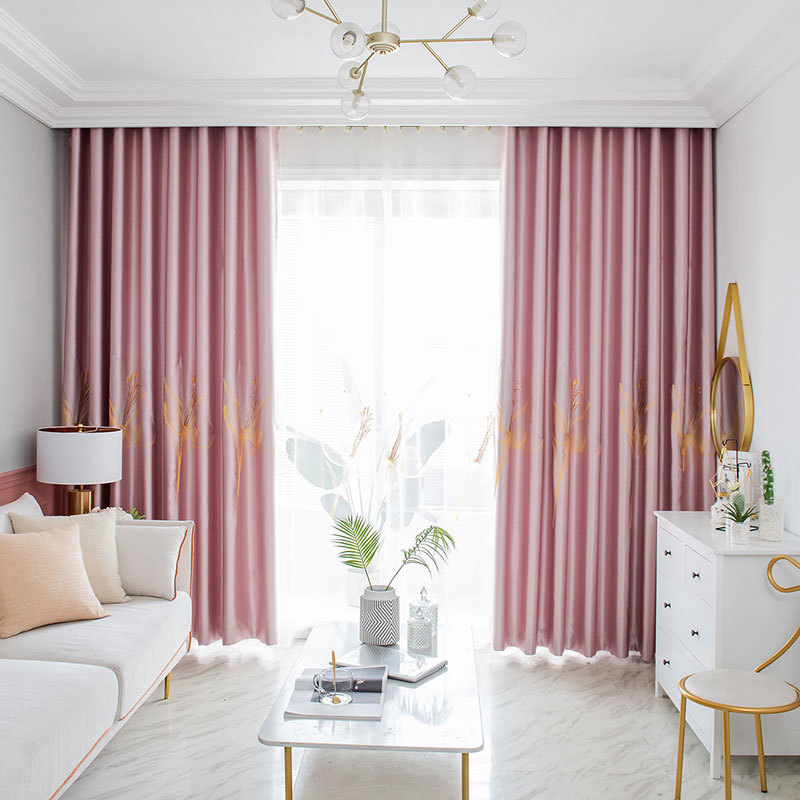 New Chinese-style Gong brocade 3D embroidered blackout curtain fabric Application Scenario