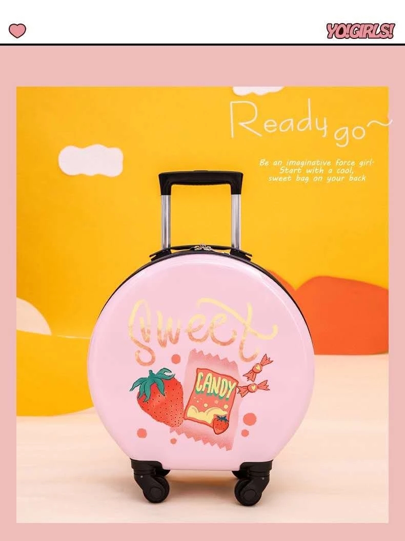 Children's luggage princess custom logo trolley case for boys and girls, suitable for sitting and riding, primary school luggage with universal wheels Specification drawing
