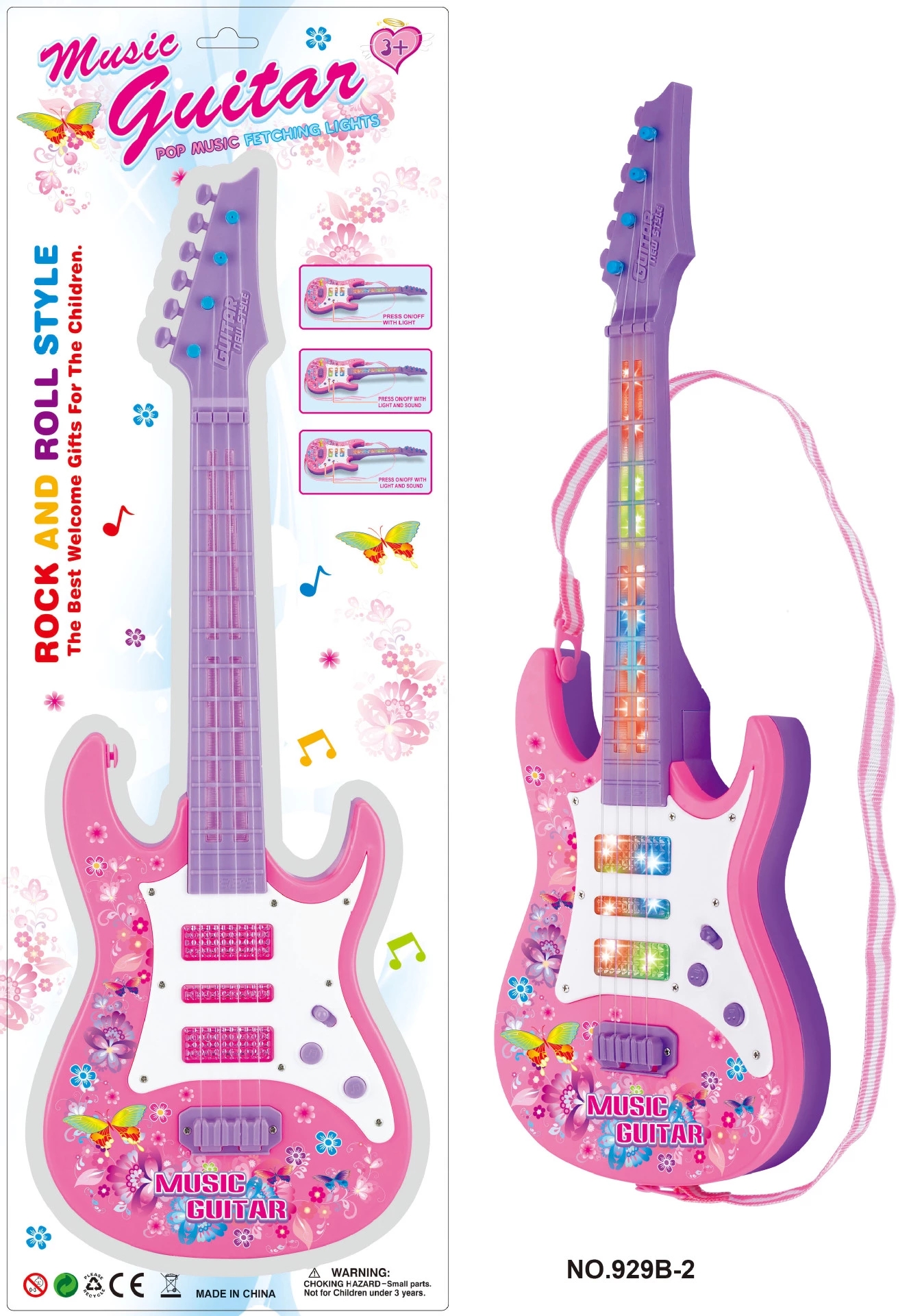 Factory direct sales of early education, intelligence, multi-functional flashing music, cartoon guitarists, Musical Instruments and toys are selling well at street stalls details Picture