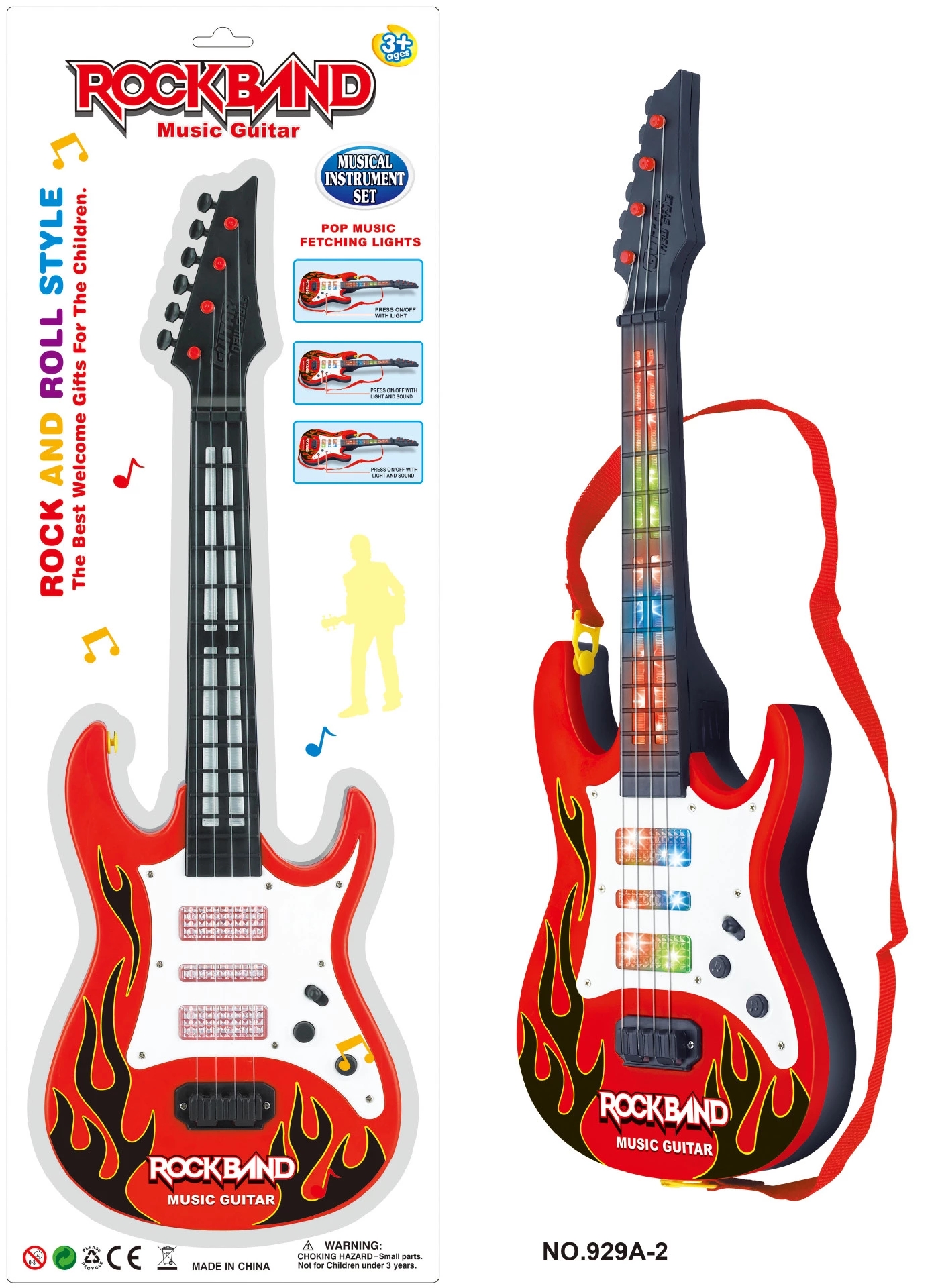 Factory direct sales of early education, intelligence, multi-functional flashing music, cartoon guitarists, Musical Instruments and toys are selling well at street stalls Specification drawing