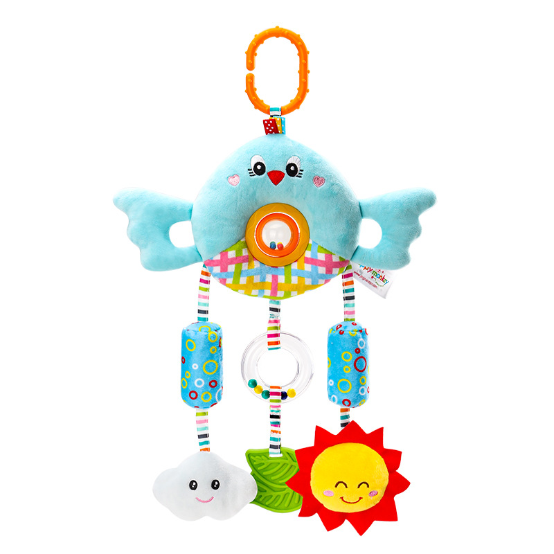 Baby toys for 0-1 years old: Bed hanging, spinning bead dolls, baby bed bells, plush hand-cranked bells, bed bells Item Picture