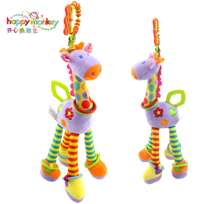 Factory direct supply of Xiangzhi baby stroller hanging toys, 0-1 year old safety teething rings, giraffe bed bells Application Scenario