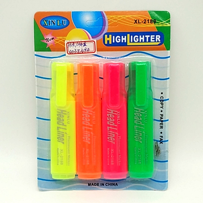 Sunshine Department Store XL-2188 card 4pcs Highlighters, student office supplies