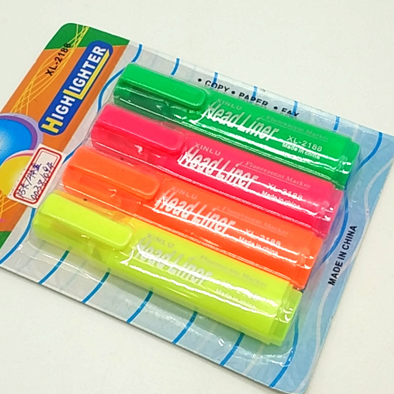 Sunshine Department Store XL-2188 card 4pcs Highlighters, student office supplies Specification image
