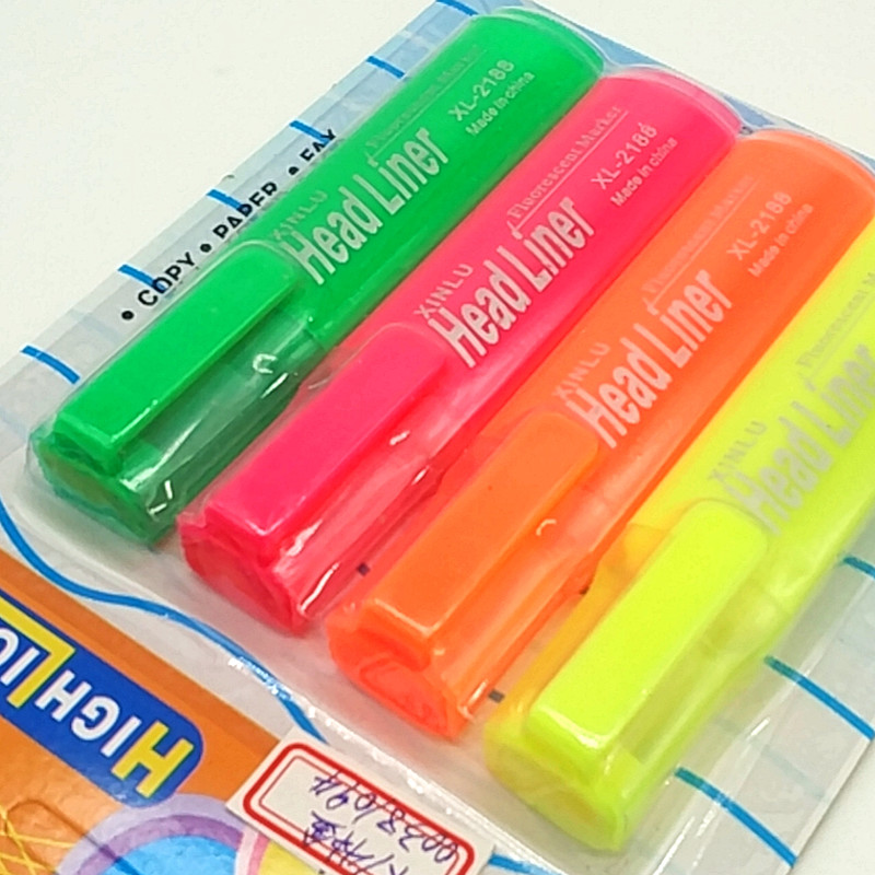 Sunshine Department Store XL-2188 card 4pcs Highlighters, student office supplies Application Scenario