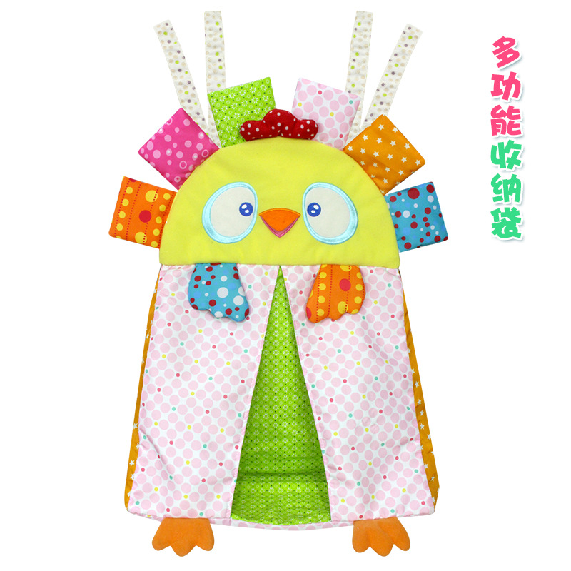 卡通动物收纳袋可折叠车挂床挂收纳用品袋放婴儿床便捷袋
