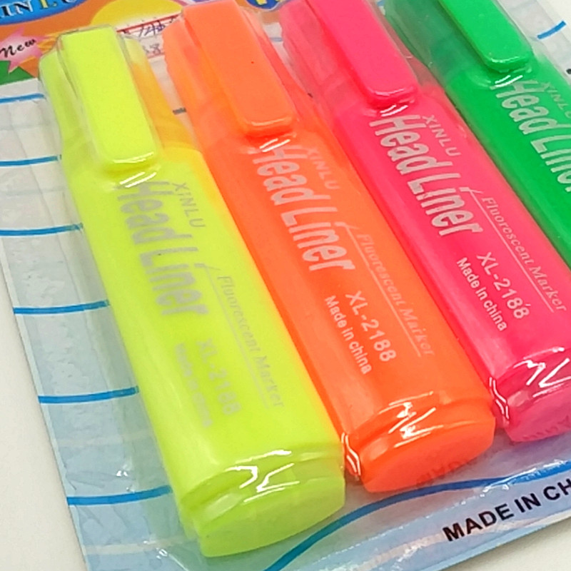 Sunshine Department Store XL-2188 card 4pcs Highlighters, student office supplies Item Picture