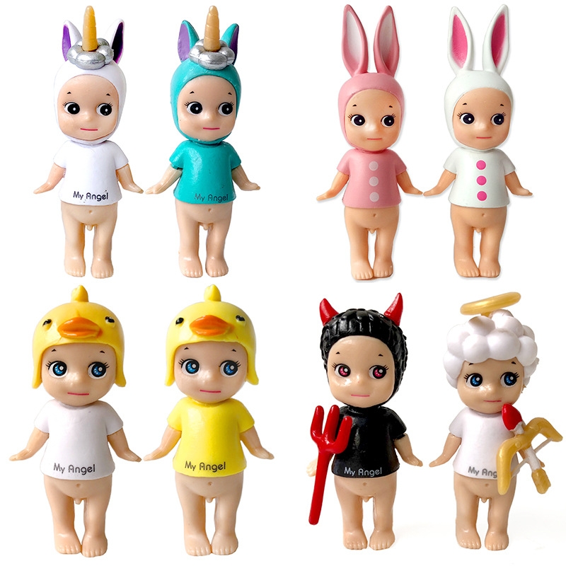 Solid Angel and Devil Chubby doll baking cake decoration plush toy is selling well details Picture