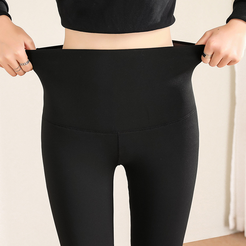 Fleece shark skin button-down Barbie pants for women in winter, large-sized moisturizing match pants, cationic popular base pants Specification image