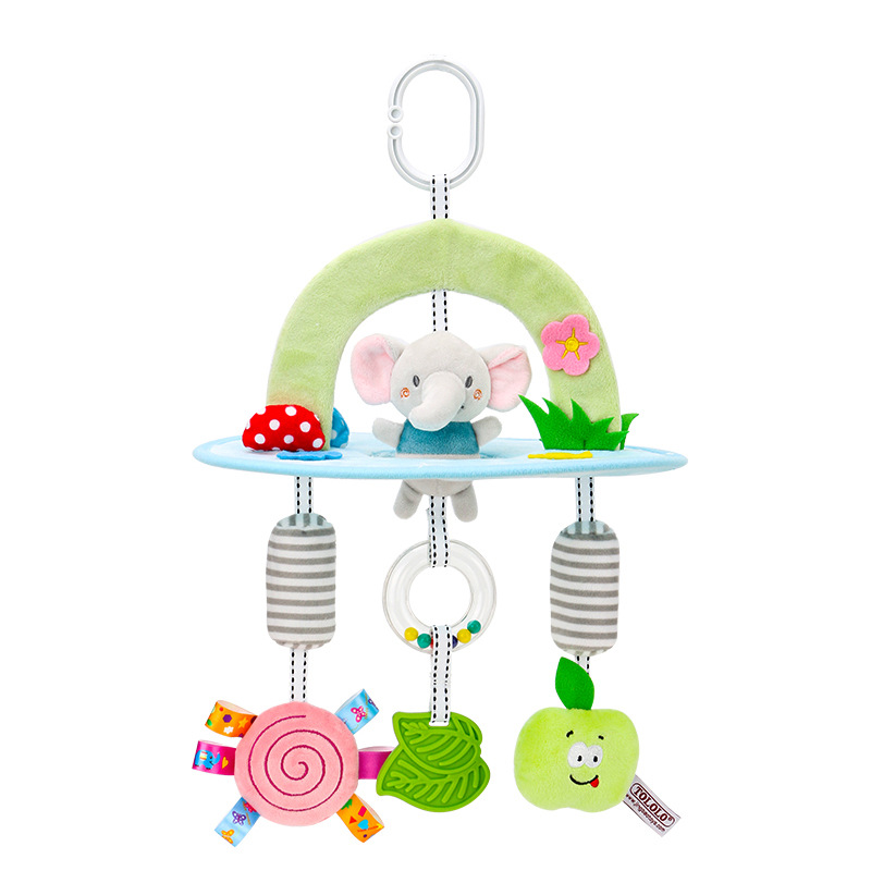 Newborn toy animal series wind chime, infant and toddler baby bed cart, hanging plush early education baby bed bell Item Picture